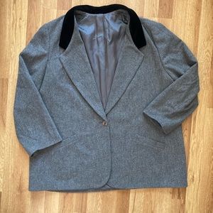 Vintage Evan Picone wool and velvet blazer